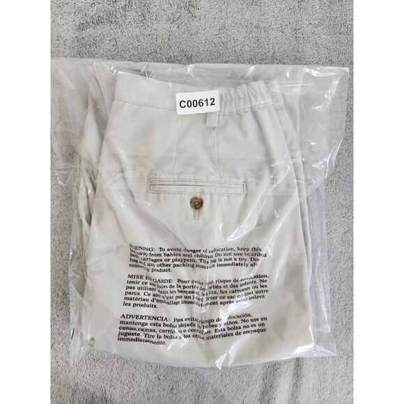 Vintage 90s Eddie Bauer High Rise Pleated Chino Pants Size 14 Khaki Tan Cotton - Picture 16 of 16